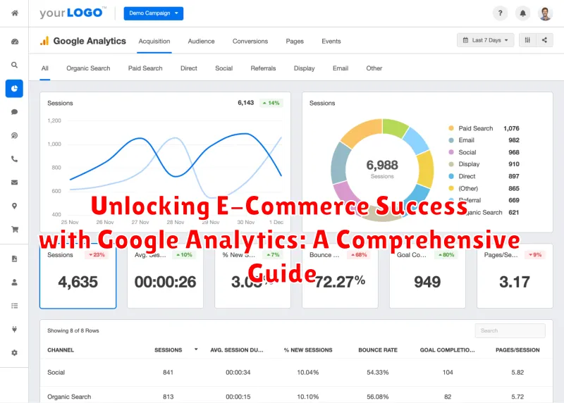 Unlocking E-Commerce Success with Google Analytics: A Comprehensive Guide